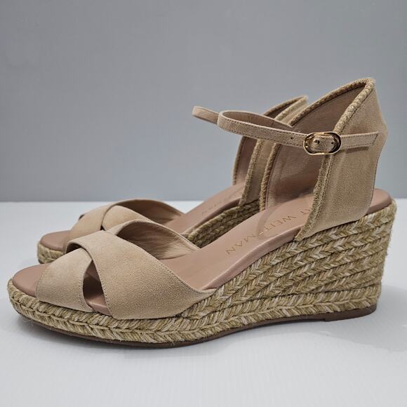NEW Stuart Weitzman Mirela II Sandal Espadrille Wedge Adobe Tan Suede Size 11 - Picture 14 of 14